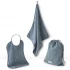 Preschool set: towel+bag & BIB XL in organic bamboo - Navy Blue