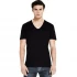 T-shirt V-neck man in organic cotton - Black