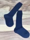 Knee-high thin socks in organic cotton - Navy Blue