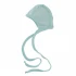 Newborn bonnet made in organic virgin-wool and silk - Turquoise