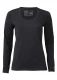 Shirt long sleeve woman Sport in organic virgin wool and silk - Black