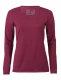Shirt long sleeve woman Sport in organic virgin wool and silk - Burgundy/Bordeaux