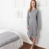 Woman retro nightdress Dominique in organic cotton - Gray melange