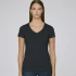 Women's Evoker V-neck T-shirt in organic cotton - Black