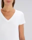 Women's Evoker V-neck T-shirt in organic cotton - White