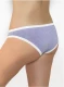 Panty bicolor with lace in organic cotton - Lilac melange