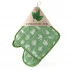 Glove and pot holder set in organic cotton - Fruits Green