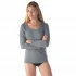 Long sleeve woman shirt in interlock cotton - Gray melange