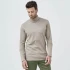 Man turtleneck shirt in organic cotton - Melange Taupe