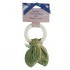 Multisensory ring teether in rubber and organic cotton - Green