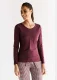 Long sleeve woman shirt Albero Natur in organic cotton - Aubergine
