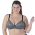 Bra in Modal and Cotton with Lace - Steel
