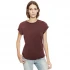 Stone Washed rolled-sleeved women's shirt in organic cotton - Burgundy/Bordeaux