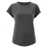 Stone Washed rolled-sleeved women's shirt in organic cotton - Gray