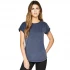 Stone Washed rolled-sleeved women's shirt in organic cotton - Denim