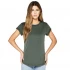 Stone Washed rolled-sleeved women's shirt in organic cotton - Green