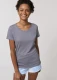 T-shirt woman Expresser round neck in organic cotton - Stone