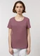 T-shirt woman Expresser round neck in organic cotton - Dark pink