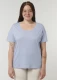 Scoop neck women's t-shirt in organic cotton - Azzurro polvere
