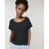 Scoop neck women's t-shirt in organic cotton - Black