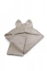 Baby towel with hood and knob Bunny in organic Bamboo - Camel