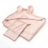 Baby towel with hood and knob Bunny in organic Bamboo - Pink