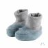 Baby boots in organic cotton fleece Popolini - Blue Melange