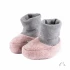 Baby boots in organic cotton fleece Popolini - Melange Rose