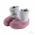 Baby boots in organic cotton fleece Popolini - Melange Plum