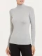 Turtleneck sweater in Viscose EcoMicrofiber - Gray melange