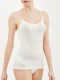 Afrodite vest  top with shoulder strap in natural wool and silk - Natural white