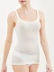 Shoulder strap vest top in soft merino wool - Natural white