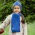 Popolini organic wool fleece children's medium scarf - Light blue