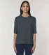 Women's boxy Fringer t-shirt in heavy organic cotton - Ink blue