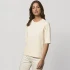 Women's boxy Fringer t-shirt in heavy organic cotton - Natural white