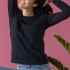 EasyBio women's sweatshirt in organic cotton - Navy Blue