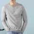 Men's Henley Long Sleeve in Organic Cotton - Gray