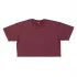 Women's short-sleeved short shirt in organic cotton - Black - Burgundy/Bordeaux