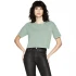 Women's short-sleeved short shirt in organic cotton - Black - Sage green