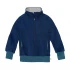 Sweater with zip for children in organic wool - Navy Blue