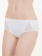 Jolie mid waist briefs with lace in organic cotton - White