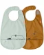 Bibs with velcro Done by Deer - pack of 2 - Mustard / Green