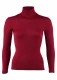 Turtleneck woman top in wool and silk - Mauve