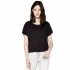 Women's Boxy T-shirt in ECOVERO™ Viscose and Organic Cotton - Black
