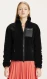 High neck zip jacket in recycled polyester fleece - Black