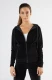 Nicky women's hooded jacket in organic cotton chenille - Black