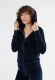 Nicky women's hooded jacket in organic cotton chenille - Navy