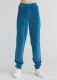 Nicky women's trousers in organic cotton chenille - Petrol blue