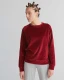 Nicky women's sweater in organic cotton chenille - Burgundy/Bordeaux