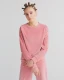 Nicky women's sweater in organic cotton chenille - Old rose